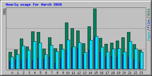 Hourly usage for March 2026